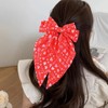 Love Heart Print Ribbon Hair Bows Girls Oversize Satin bowknot