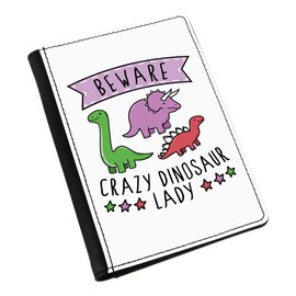 Gift Base Beware Crazy Dinosaur Lady Passport Holder Cover