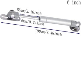 6" Length Gas Strut, 20N/4.4 lb Hydraulic Air Prop Lift Support Cabinet Hinge Kitchen Cabinet Door Air Spring Door Impact Cabinet Hinge Silver, (2 Sets)
