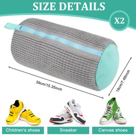 WYFDCZZP Waschbeutel Wäschesack Schuhe, Schuhbeutel Waschmaschine, schuhwaschbeutel waschmaschine, wäsche schuhbeutel, Wäscheschuhbeutel für Sneaker Erhöhte Reibung im Inneren (2pcs Grau)