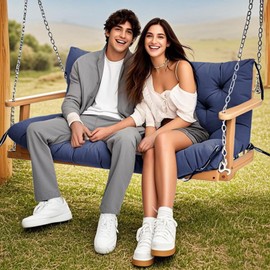 Astgurop Porch Swing Cushions, Outdoor Swing Cushions for Patio Furniture - Waterproof Replacement Cushions 3 Seater, Bench Cushion with Towel for Patio,Porch, Garden,Backyard