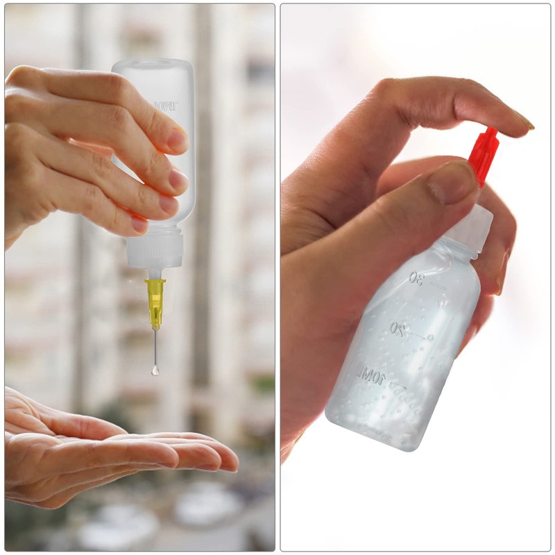 Ciieeo 6sets Glue Applicator Bottles Squeeze Dispenser Caps for Inks