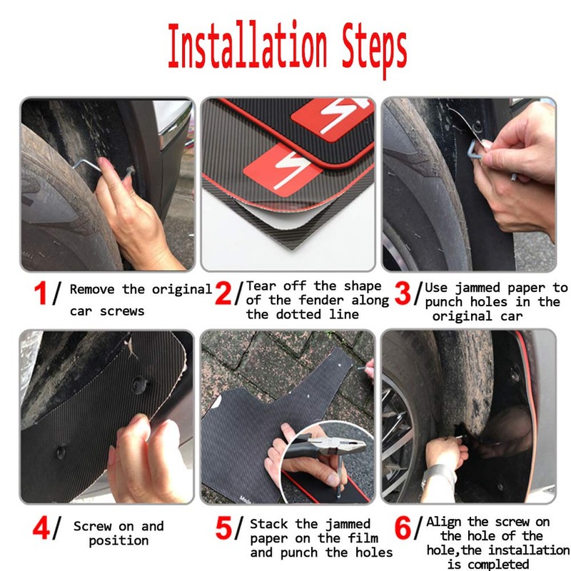 2PCS Universal Car Mud Flaps Rubber Mudguard Splash Guards Rubber