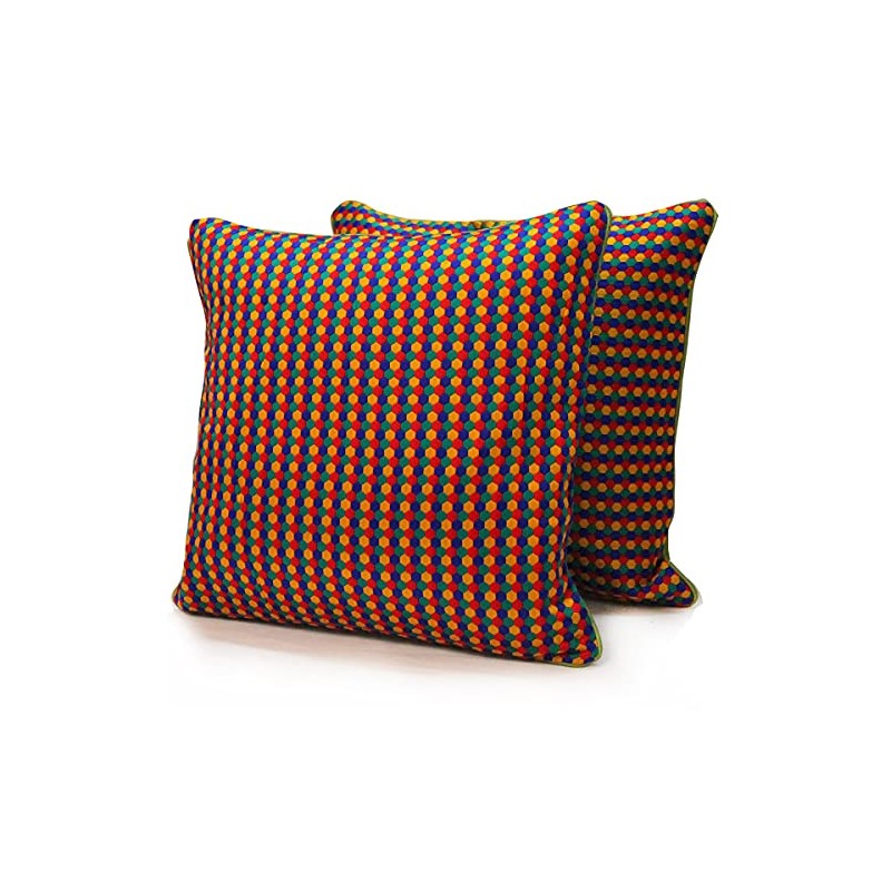 the purple tree Embroidered Polyester Blend 16x16-inch Cushion Covers (Green)