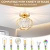 GIGGI Crystal Gold Ceiling Light, E27 Semi-Flush Ceiling Lights, Modern