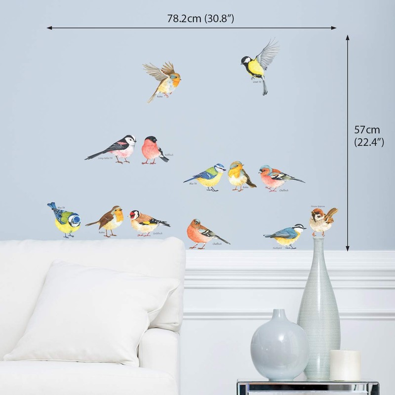 DECOWALL DS-8038 Small Birds Wall Sticker, Wall Decoration for Living
