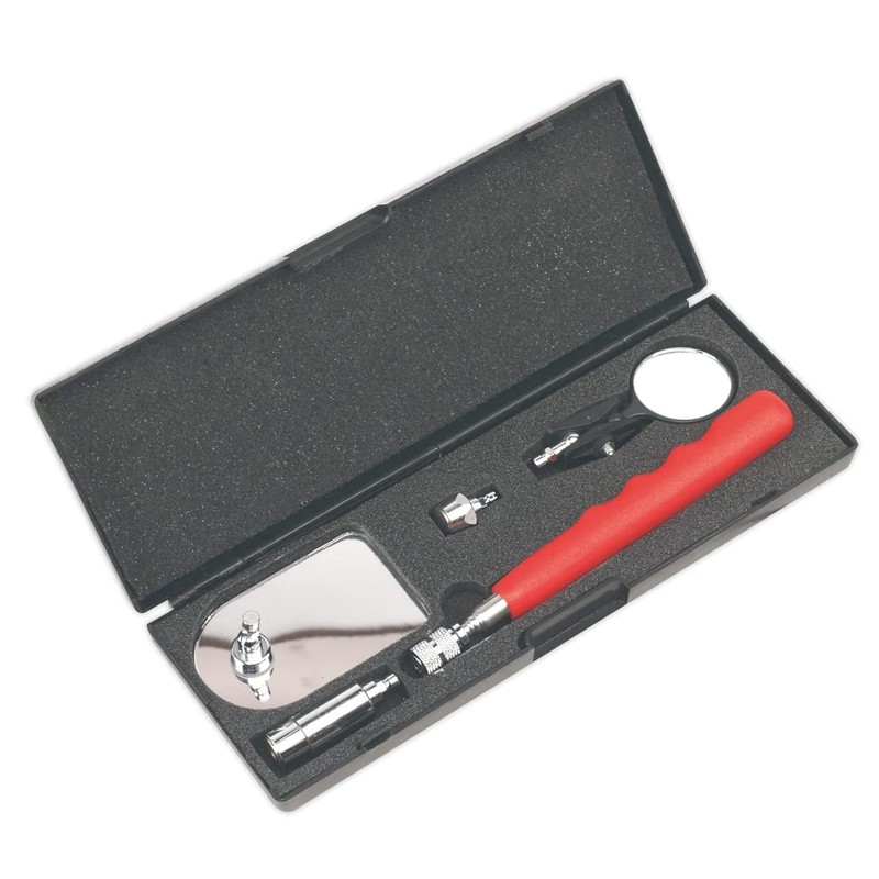 Sealey AK6521 Telescopic Magnetic Pick-Up and LED Inspection Tool Kit,