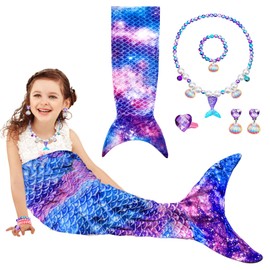 Mermaid Blanket, Mermaid Fin Blanket with Necklace, All Seasons Soft Mermaid Tail Blanket, Mermaid Blanket Girls, Cuddly Blanket Mermaid for Christmas (130-170 cm)