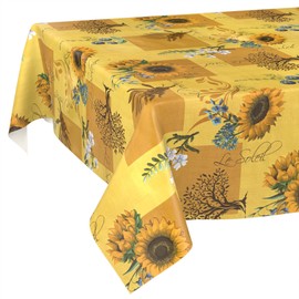 Tovaglia cerata, lavabile, facile da pulire, impermeabile, effetto loto, per giardino, 100 x 140 cm, bordo tagliato