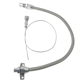 Zafina-UP New TH350 TH400 Transmission Dipstick, Flexible Firewall Mount Trans Dipstick Fit for G M Fit for Chevy(Silver)