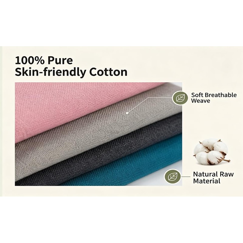 TUYUU 6 Pack Washable Cotton Eye Pillow Covers, Removable Zippered