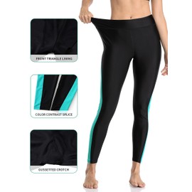ATTRACO Womens Plus Size Long Swimming Leggings Plus Rash Guard Pants Tummy Control 2X