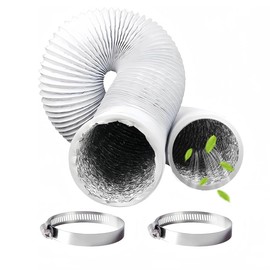 Exhaust Hose 100 mm, PVC Flexible Ventilation Hose, Exhaust Pipe Long 3 m, with 2 Stainless Steel Hose Clamps, Used for Air Conditioners, Tumble Dryers, Extractor Hood Dryer Hose