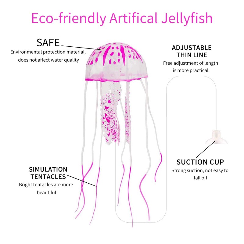 WishLotus 2 PCS Jellyfish Fish Tank Decorations, Simulation Jellyfish Plant