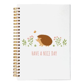 VNWEK Cute Hedgehog Notebook Journal - Hedgehog Gifts, Inspirational Notebooks, Inspirational Journal for Women, Inspirational Gifts for Women Teenager Girls, Spiral Notebook 5.5x8.3,Writing Notebooks