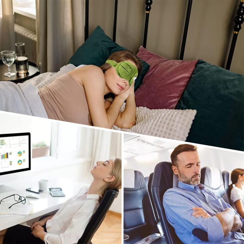 Frog Plush Kids Eye Masks for Sleeping Cartoon Fluff Blindfold