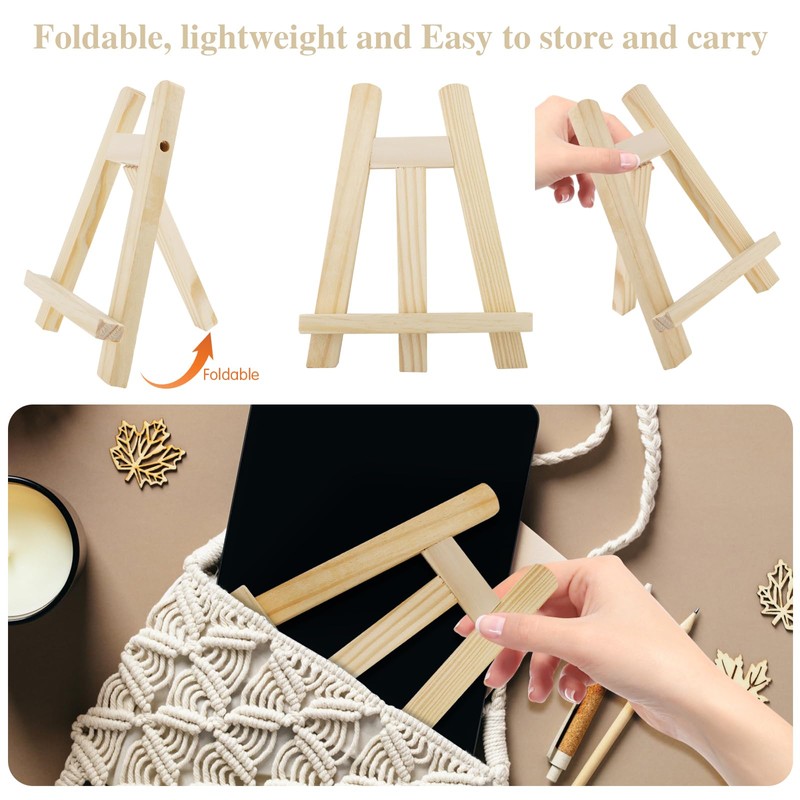 Set of 2 Mini Wooden Easels (15 x 20 cm)