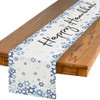 Artoid Mode Beige Hexagram Happy Hanukkah Table Runner, Chanukah Kitchen