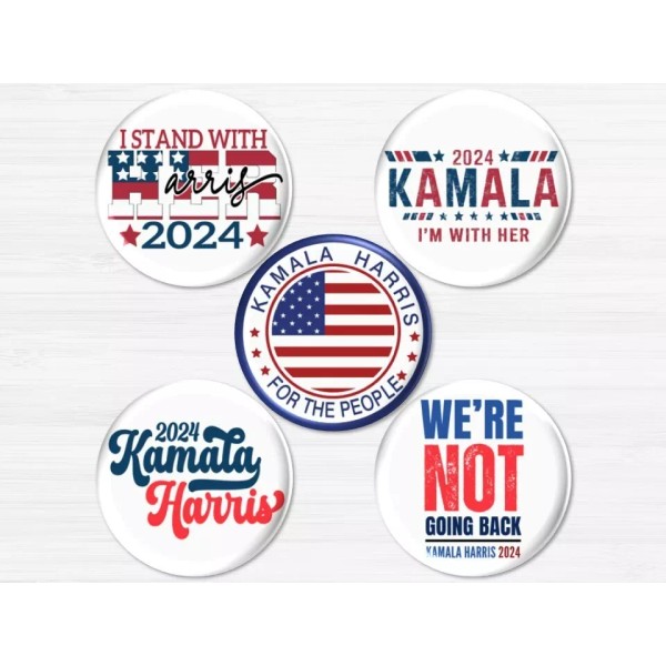 Harris Walz 2024 Election Buttons, 2024 Presidential Campaign Pin 3016D-3