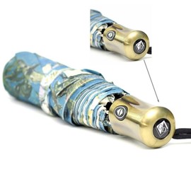 Automatic Umbrella, GLODEALS Creative Oil Painting Automatic Folding Umbrella Anti UV Sunblock Umbrella Sun Protection Parasol Rain/Sun Umbrella for Ladies (Almond Blossom)