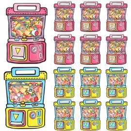 EONSUI 30PCS Plastic Claw Machine Shaped Goodies Bags with Handles for Kids Birthday, Back to School Supplies, Baby Shower, Party, Wedding, Reusable Bulk Gift Wrapper for Candy, Snacks, Chocolate