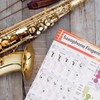 Saxophone Fingering Chart Poster，Basics Guide Exercise Comparison Table Standard Note