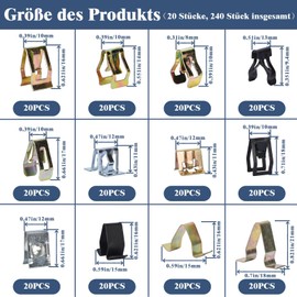 aleawol Pack of 240 Interior Trim Mounting Metal Clip, Metal Trim Panel Spring Clip Car Front Console Dash Metal Clip with Box Set for All Cars