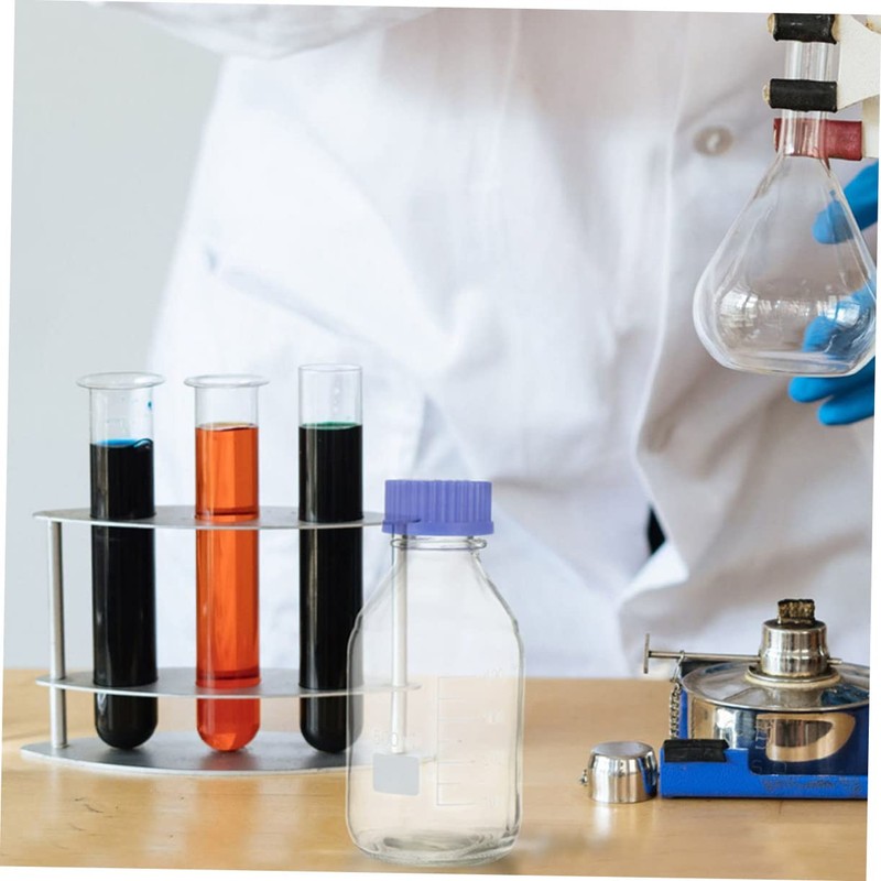 Ciieeo 2pcs Sealing Chemical Reagent Bottle with Calibration Transparent Round