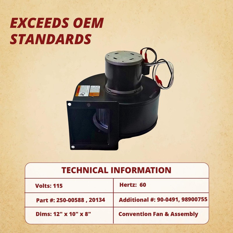 Lopi Avalon 250-00588 Convection Distribution Room Air Blower Fan Fits