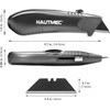 HAUTMEC Heavy-Duty Retractable Utility Knife, Aluminum Box Cutter with 3-Position