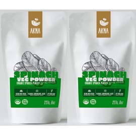 AKNA Organic Spinach Veg Powder, 2 Pack, 2 x 227g Resealable Bags