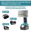 Jhjqzcyg 18W 2000LM LED Flashlight Work Light Powered by Makita