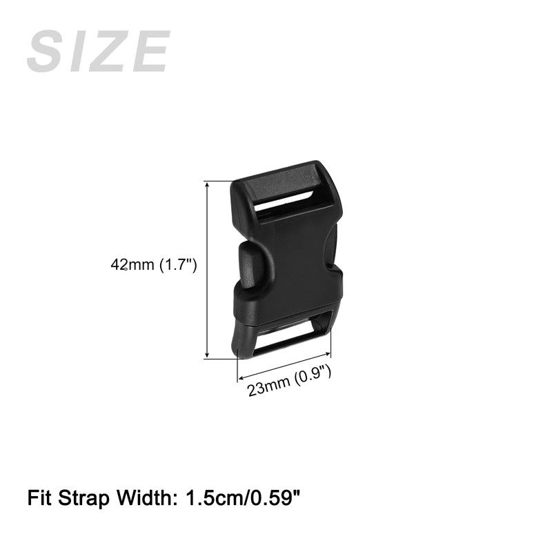 METALLIXITY Side Quick Release Buckle (15 mm/0.59 inches), Pack of