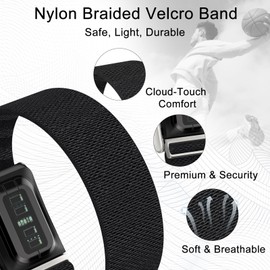 omee Nylon Sport Band Compatible with Whoop 5.0 Bicep Bands One, Peak and Life, Breathable Nylon Adjustable Waterproof Replacement Wristbands Straps for Whoop Band 5.0 – Not Compatible with Gen 4