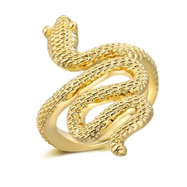 Mytys 14K Gold Plated Snake Rings for Women Statement Ring Snake Animal Rings Gift Jewelry Accessories Gold Rings