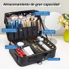 Maletín Maquillaje Cosmetiquera Con Divisor Ajustable Viaje Color Negro
