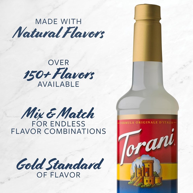 Torani Flavored Drink Syrup Soda Shop Variety Pack, Raspberry, Peach,