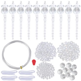 WEBEEDY 10 Sets DIY Beaded Angel Ornament Kit Crystal Angel Bead Pendant Charms Beaded Cyrstal Ornament Kit for DIY Keychain Jewelry Making Hanging Decor for Home Party Christmas Birthday Gifts