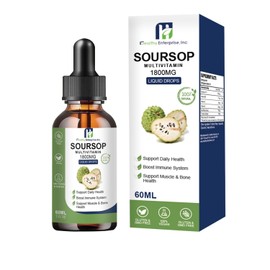 Healthy Enterprise Inc Soursop Liquid Drops with Multivitamins, Sea Moss, and Turmeric 60ML 30 servings