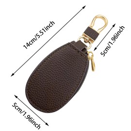 Qusmeiyici Universal Car Key Fob Case, Leather Car Key Fob Case Key Organizer with Metal Hook Key fob Holder with Keychain Car Accessories Fits Remote Key Fob