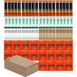 Office & Hotel Tea Coffee Sachet Set – 100 items | Regular, Luxury & Decaf Options | AB.GROCERIES® Kit with Tea, Coffee, Sugar, Milk | Hospitality Tray, B&B, Airbnb, Office Supplies (REGULAR)