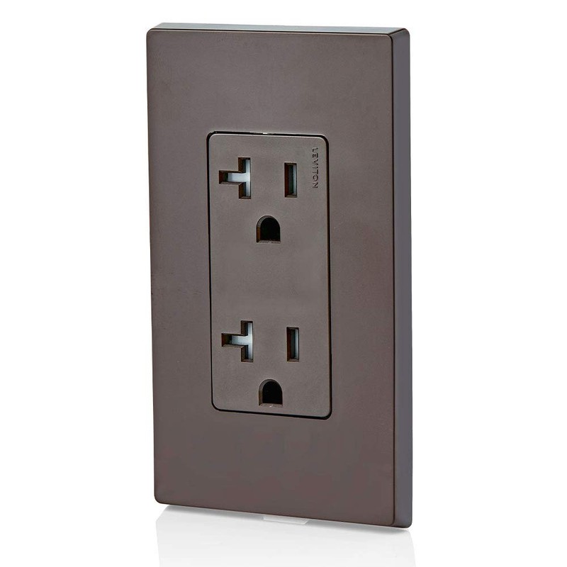 Leviton T5825 20 Amp Decora Tamper-Resistant Duplex Electrical Wall Outlet