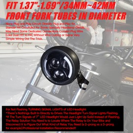 BLIAUTO 7 Inch Round LED Motorcycle Headlight with Housing Bucket Amber Turn Signal Lights & White DRL Angle Eyes 7" Motorcycle Headlight for H-arley Yamaha Kawasaki Honda Street Bike Front Headlamp