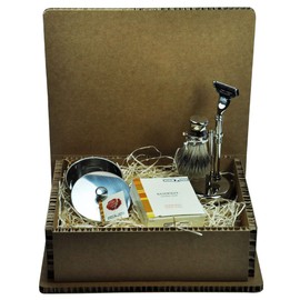 Golddachs Geschenkset 6, Men´s special, 3-teilig, Rasierset, Seifenschale, Rasierseife