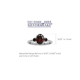 1.6ct. Natural Garnet White Gold Plated 925 Sterling Silver Engagement Ring Size 6