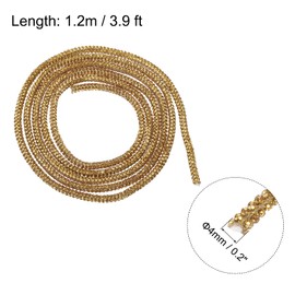 MECCANIXITY 4mm x 1.2m Shoe Laces Hoodie String Glitter Cords Rhinestone Tube Rope Bling Crystal String Rope for DIY Sneakers Sweaters Sweatpants Decoration Gold with Aglets