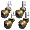 MySit 2 Inch Ball Caster Set of 4 Brass Vintage