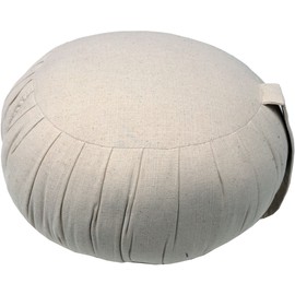 GURU SHOP Round Plain Meditation Cushion, Yoga Cushion, Floor Cushion, Decorative Cushion, Natural White, 20 x 35 x 35 cm, Meditation Cushion & Seat Cushion