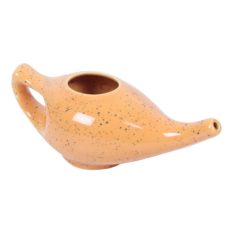 Handcrafted Ceramic Neti Pot (Tiger Mat)