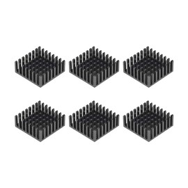 uxcell 10x25x25mm Black Aluminum Heatsink Thermal Adhesive Pad Cooler for Cooling 3D Printers 6Pcs